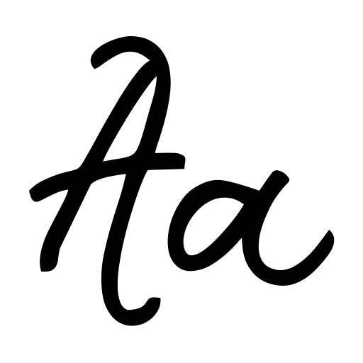 Black and blue Font icon