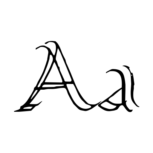 Calligraphy Double Pencil Font icon