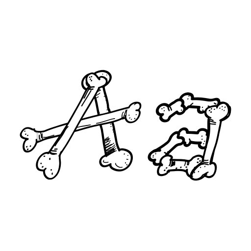 Cartoon Bones Font icon