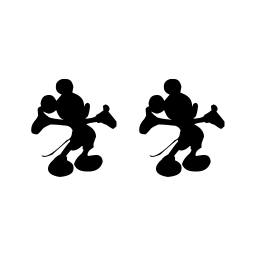 Cartoon Silhouettes Font icon