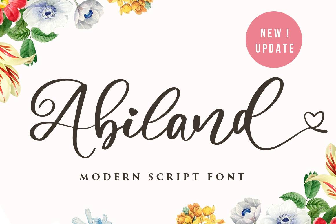 Abiland Modern Calligraphy Font sample