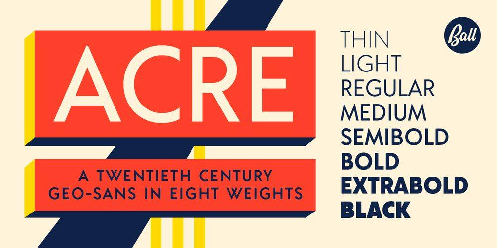 Acre Typeface Weight Font sample