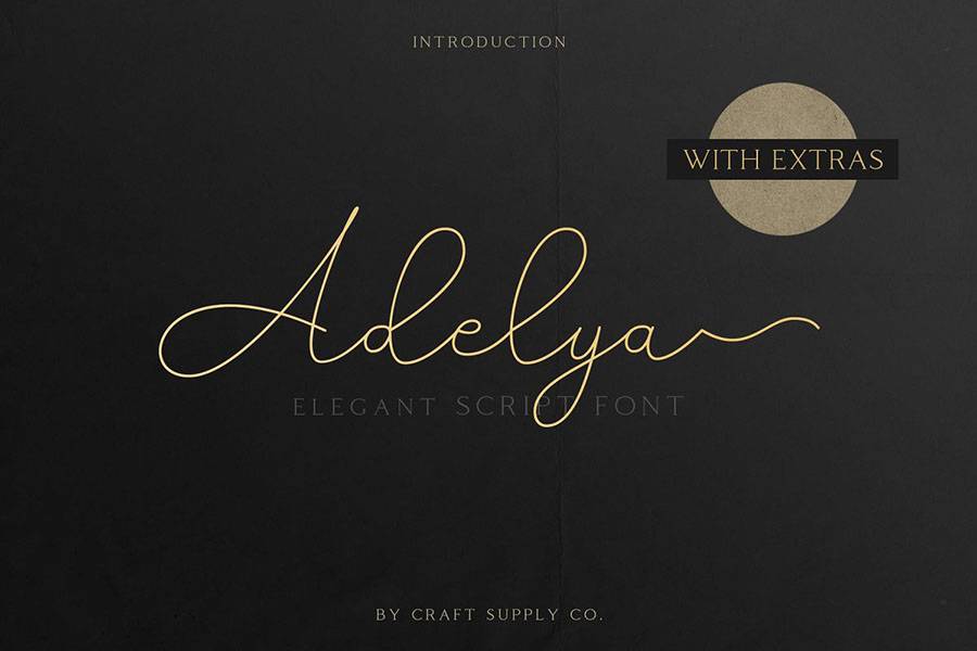 Adelya Handlettering Script Font sample