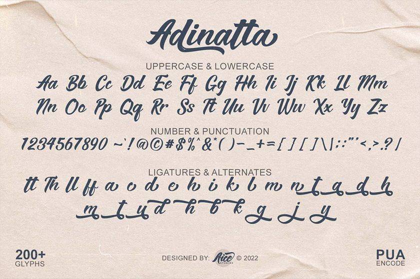 Adinatta Font sample