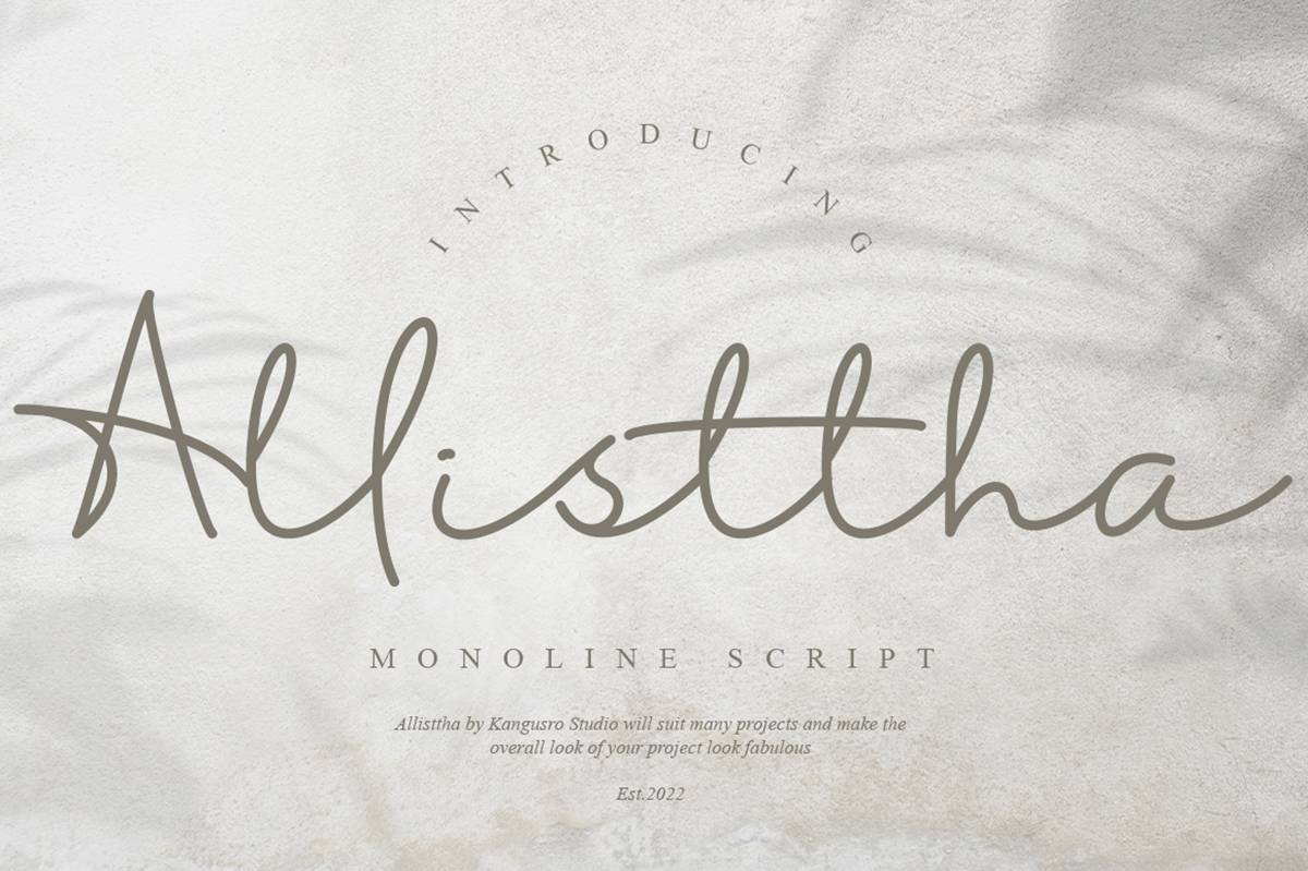 Allisttha Font sample