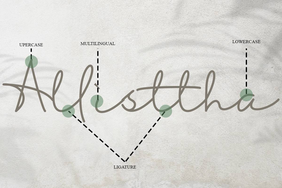 Allisttha Font sample