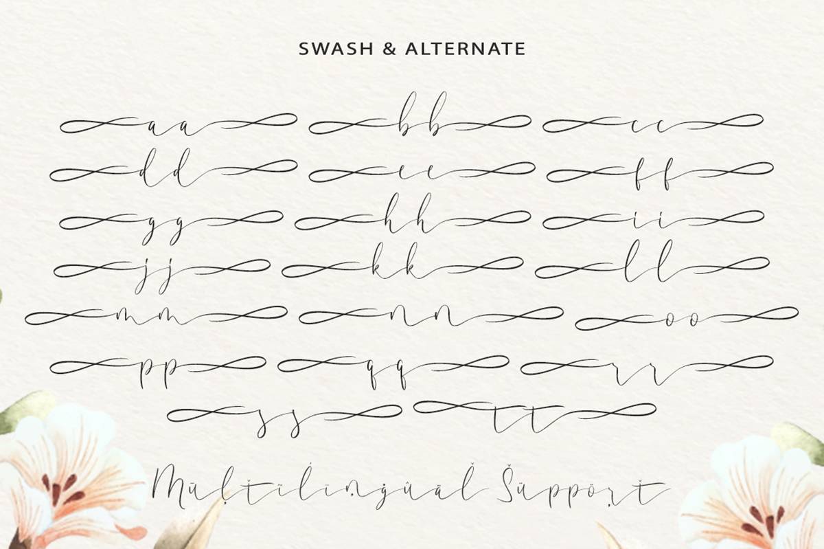 Amadela Script Font sample