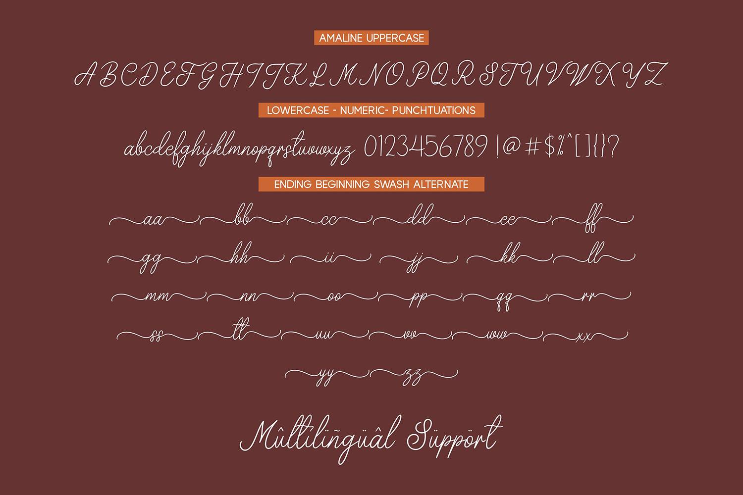 Amaline Font sample