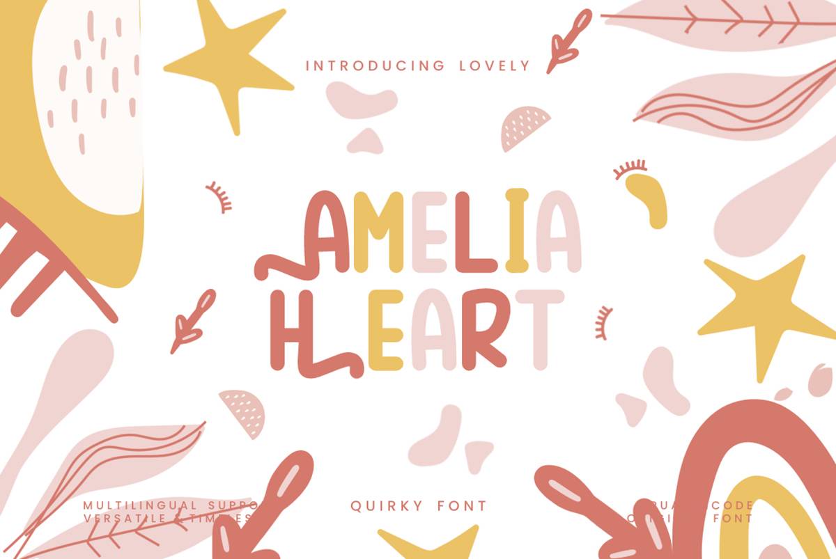 Amelia Heart Font sample