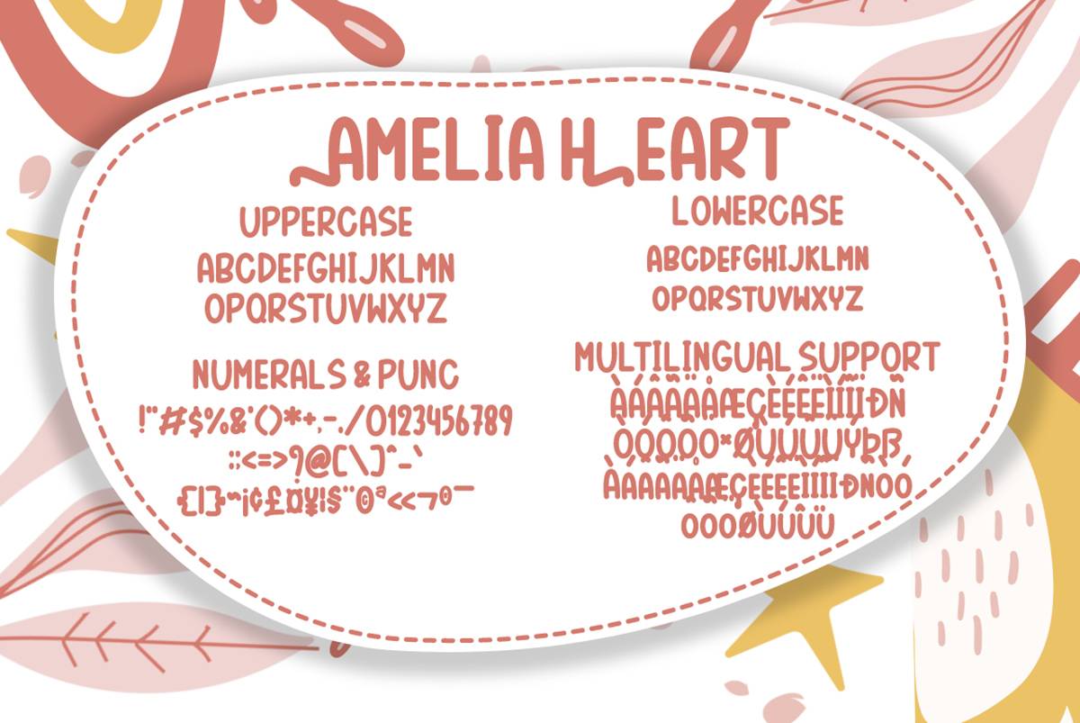 Amelia Heart Font sample