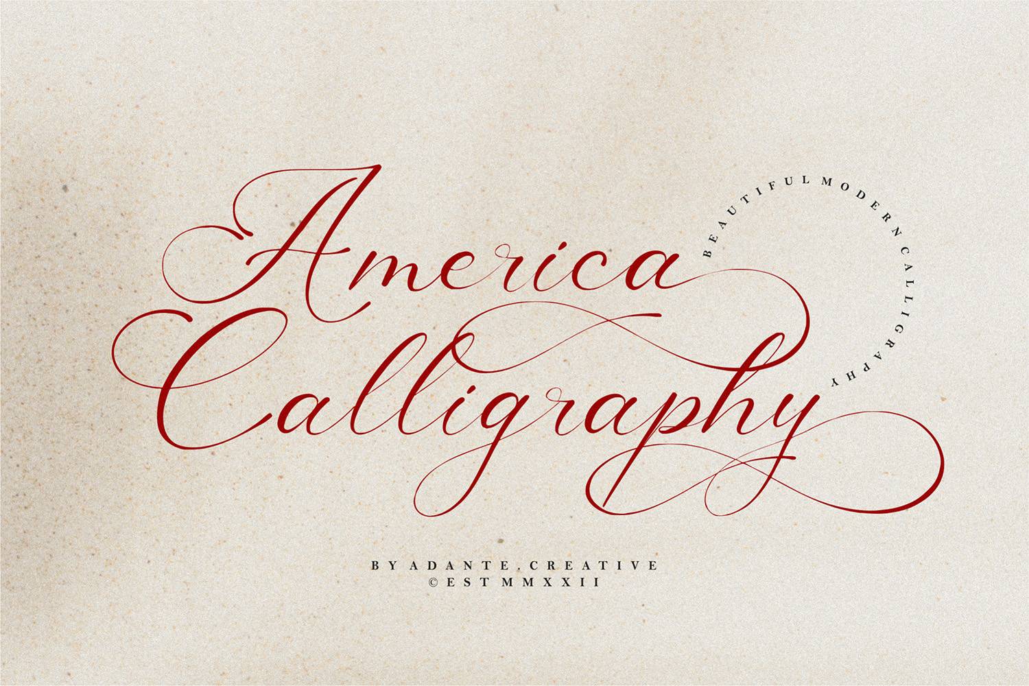 America Calligraphy Font sample