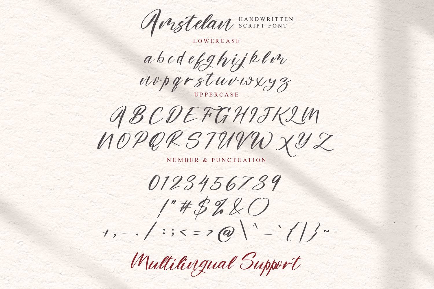 Amstelan Font sample