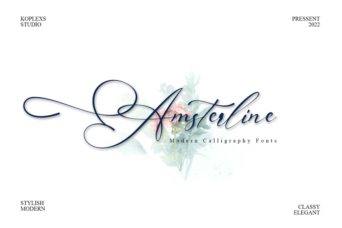 Amsterline Font sample