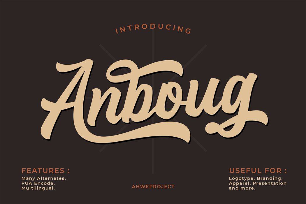 Anboug Font sample