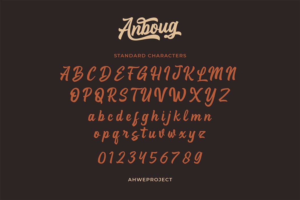 Anboug Font sample