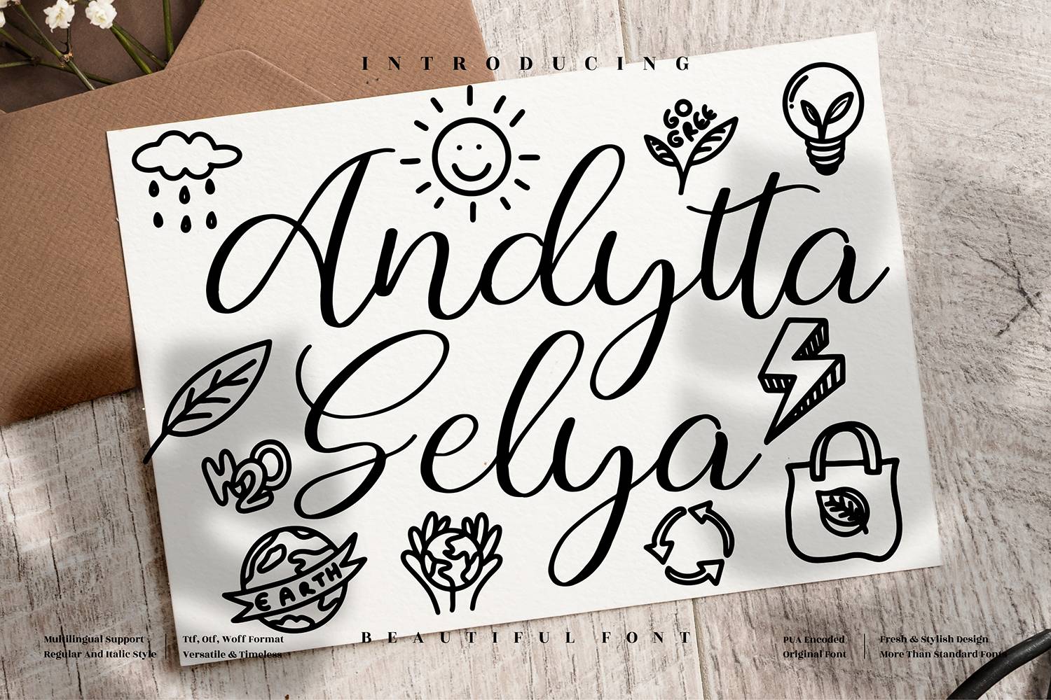 Andytta Selya Font sample