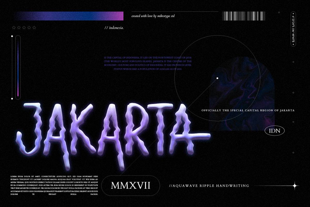 Aquawave Font sample