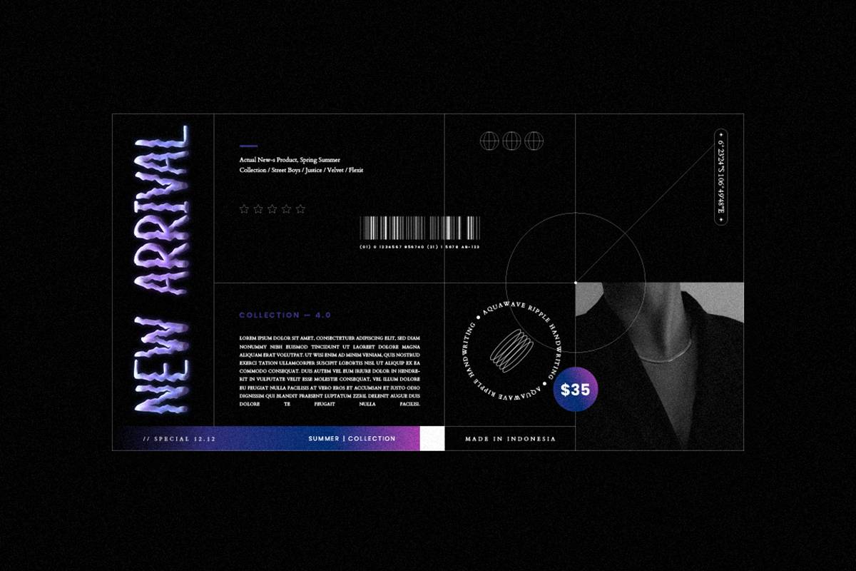 Aquawave Font sample