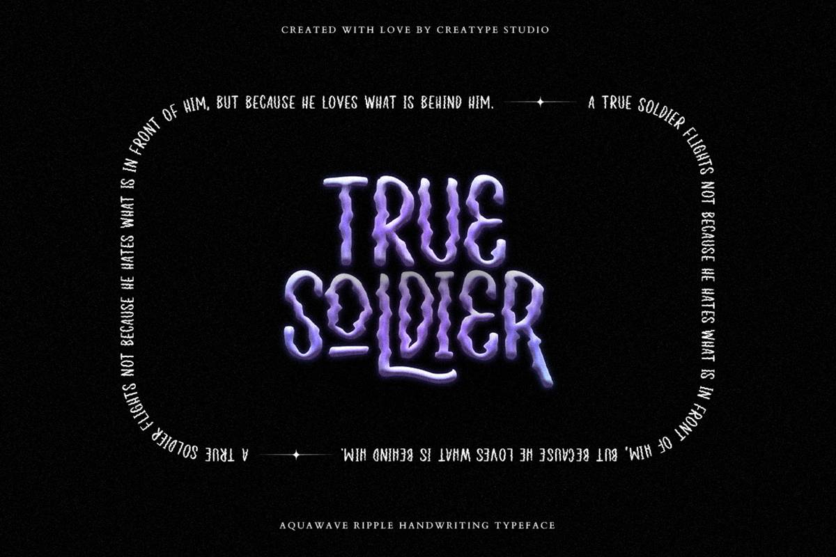 Aquawave Font sample