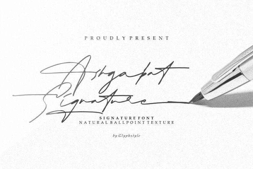 Ashgabat Natural Signature Font sample