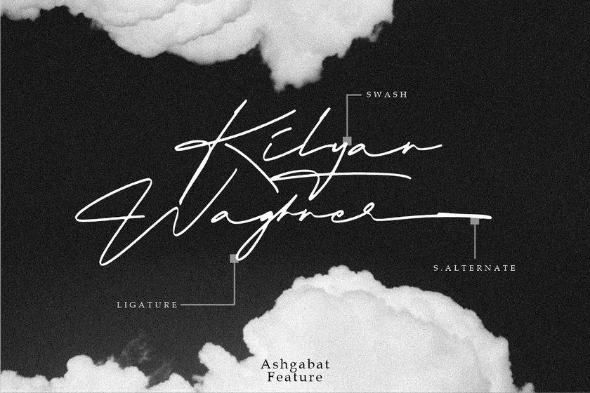 Ashgabat Natural Signature Font sample