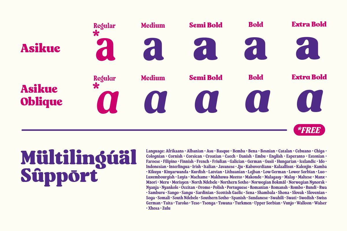 Asikue Font sample