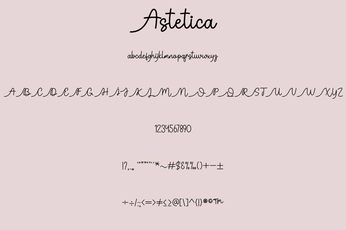 Astetica Font sample