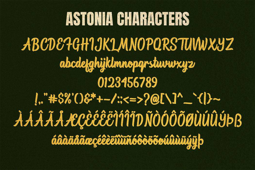 Astonia Font sample