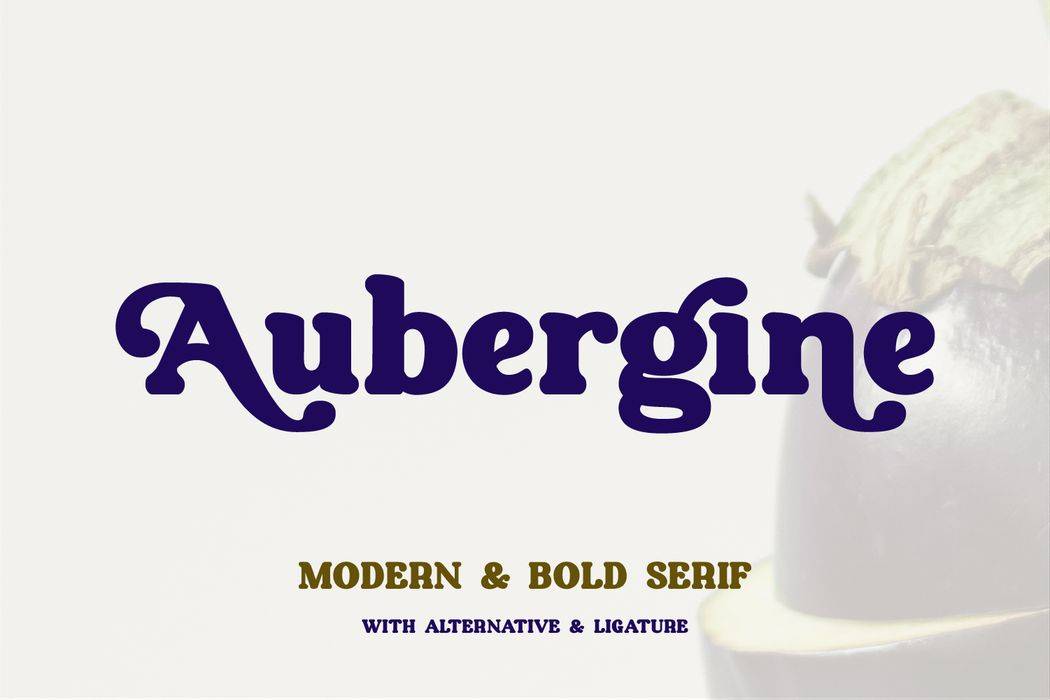 Aubergine Font sample