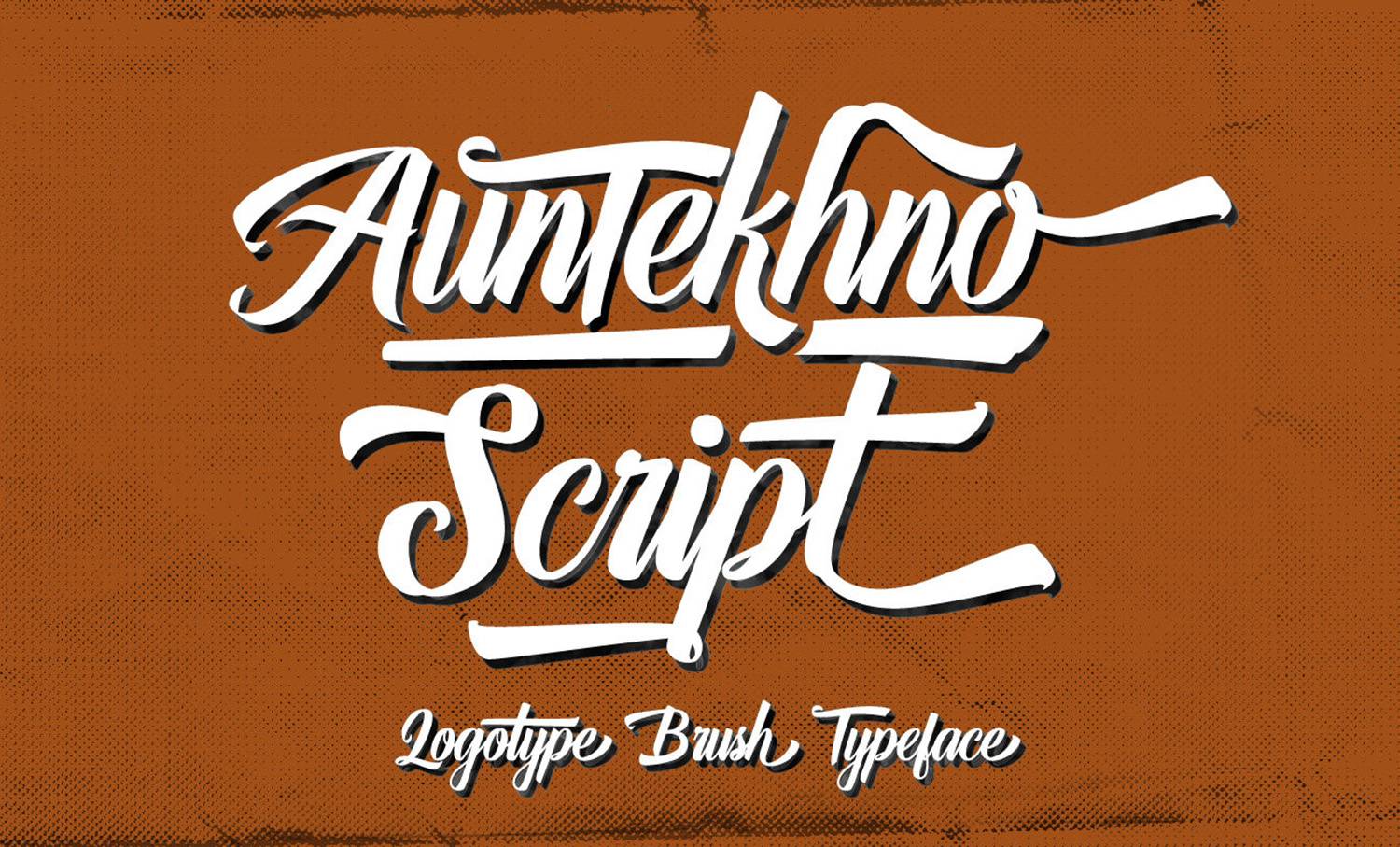 Auntekhno Script Font sample