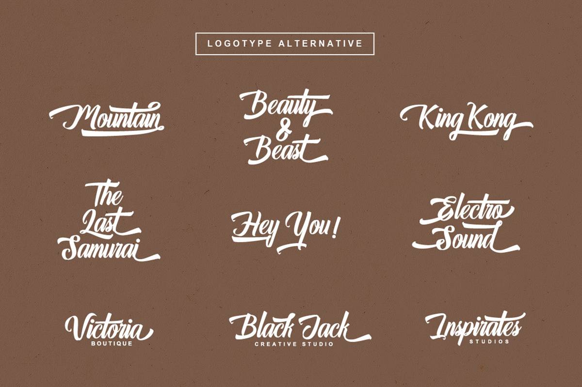 Auntekhno Script Font sample