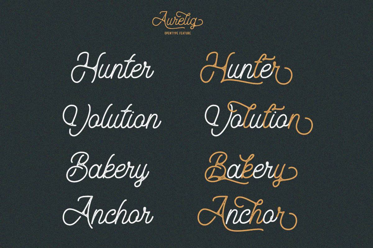 Aurelig Font sample