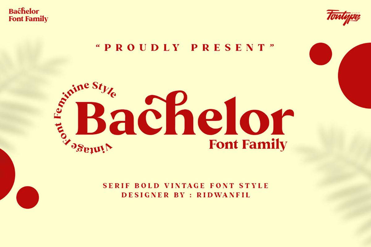 Bachelor Font sample