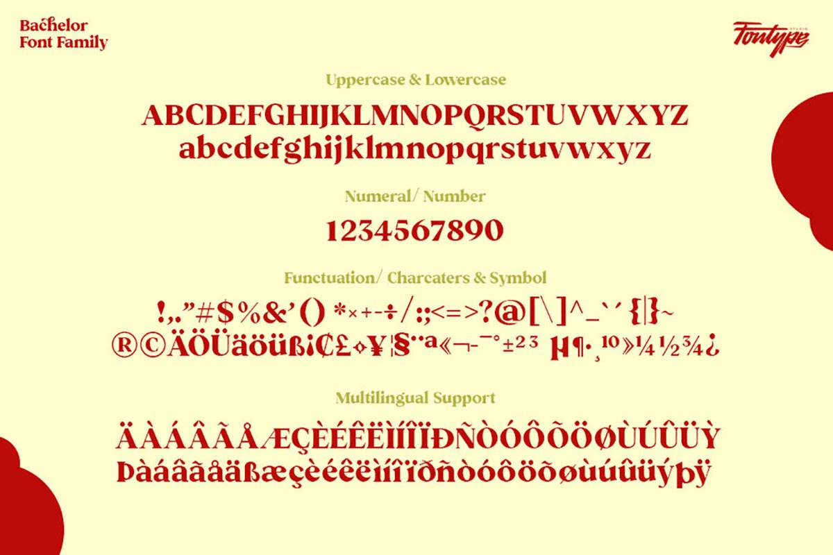 Bachelor Font sample