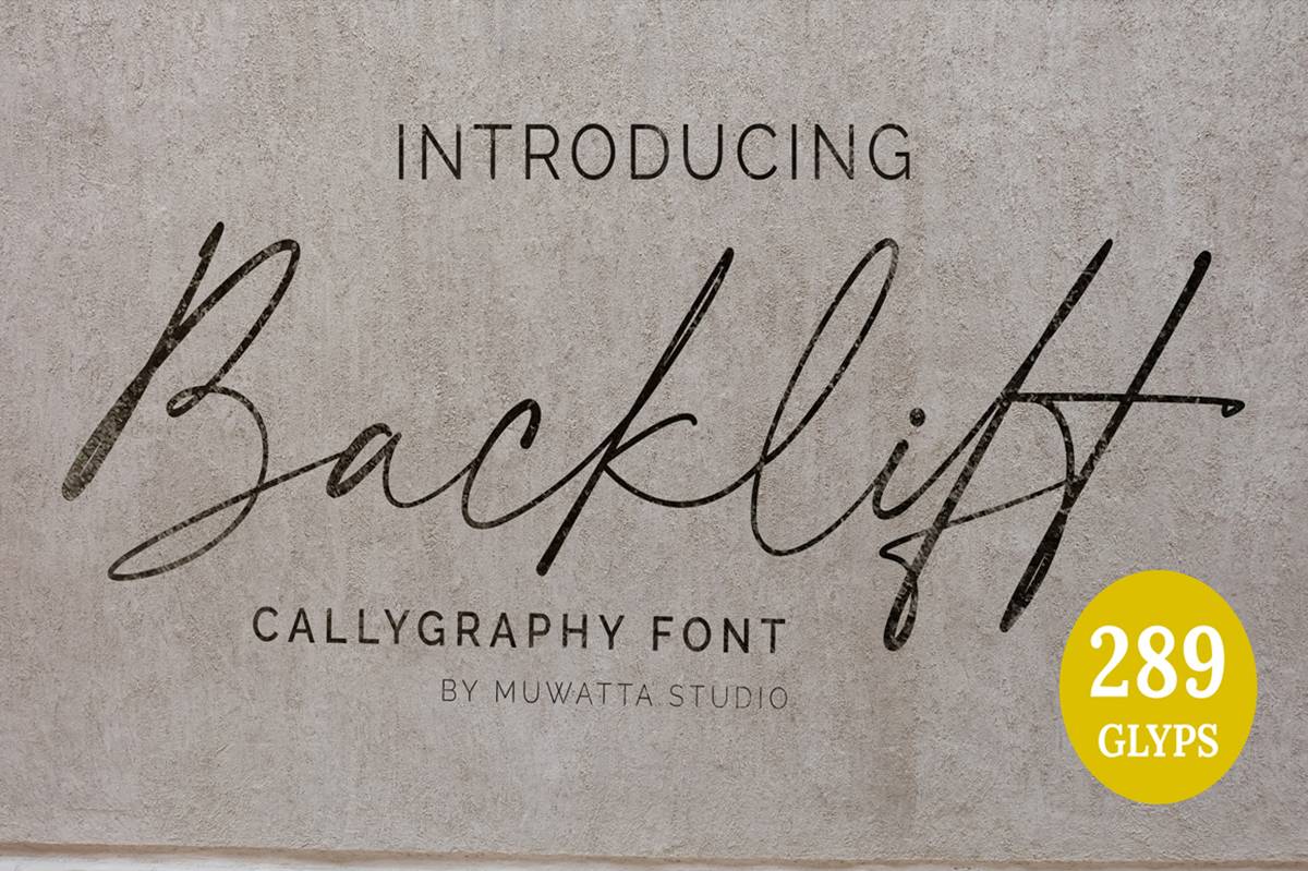 Backlift Font sample