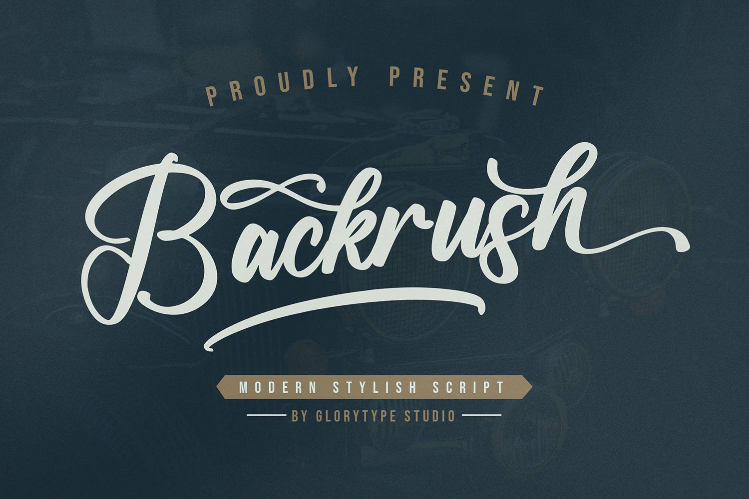 Backrush Font sample