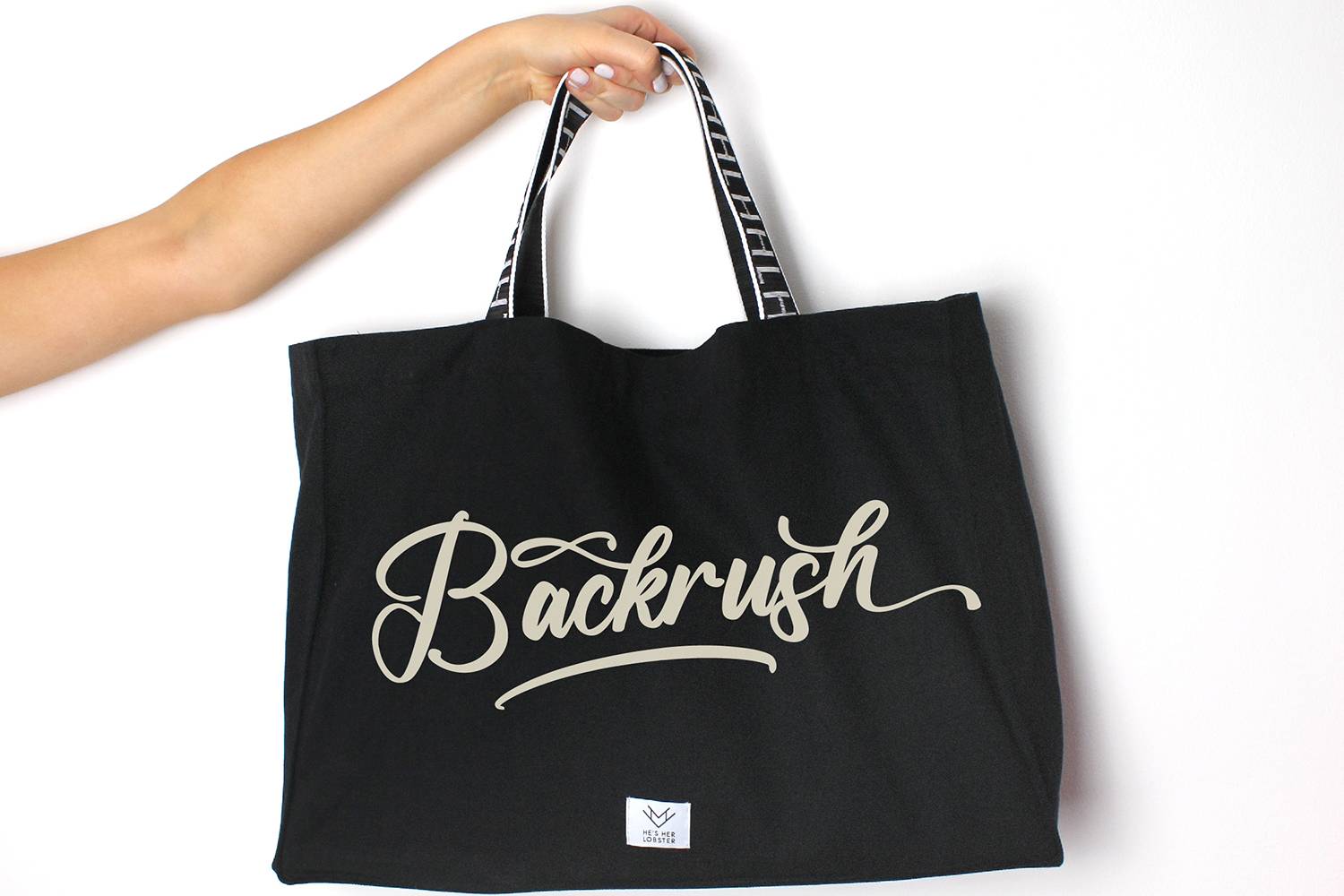 Backrush Font sample