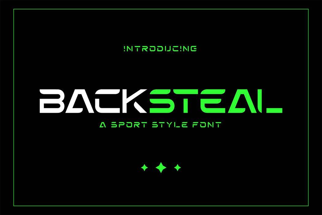 Backsteal Font sample