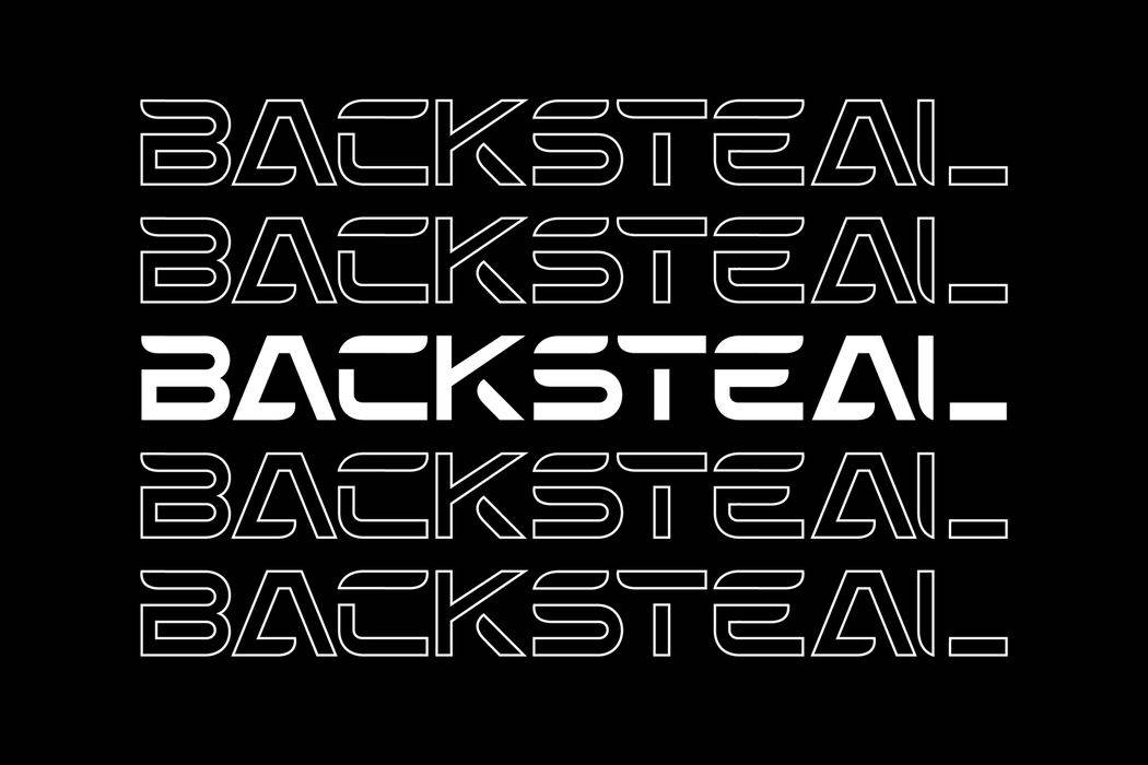 Backsteal Font sample