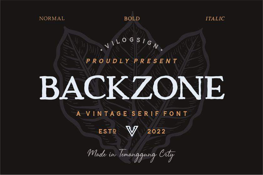 Backzone Font sample