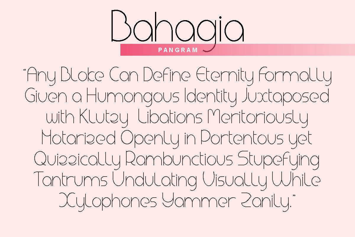 Bahagia Font sample