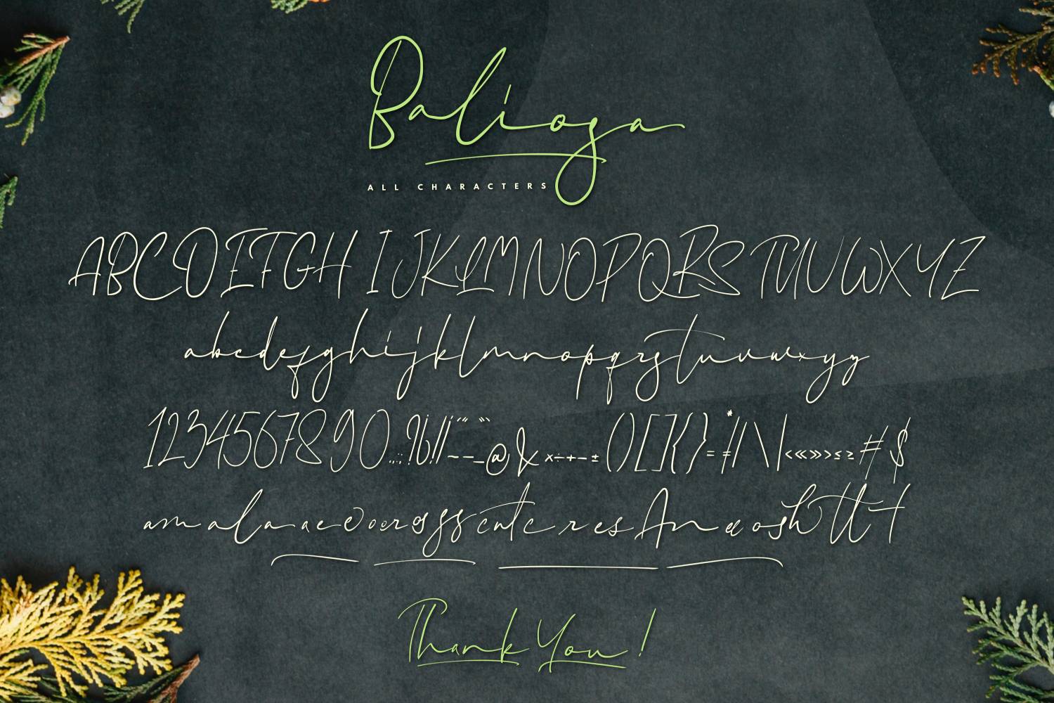 Baliosa Font sample