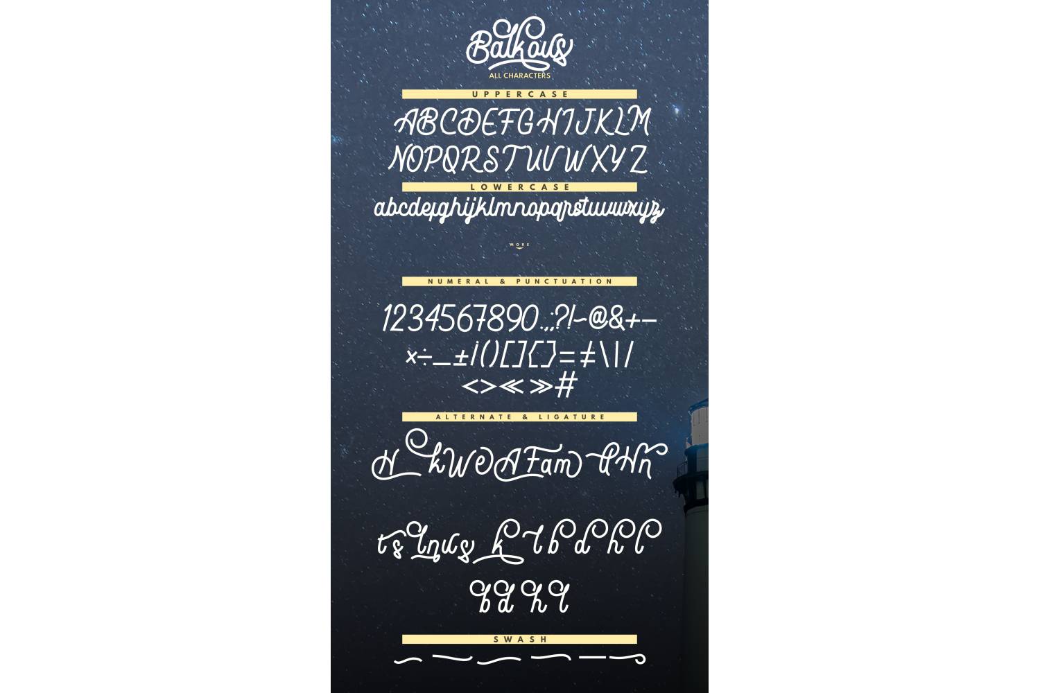 Balkous Font sample