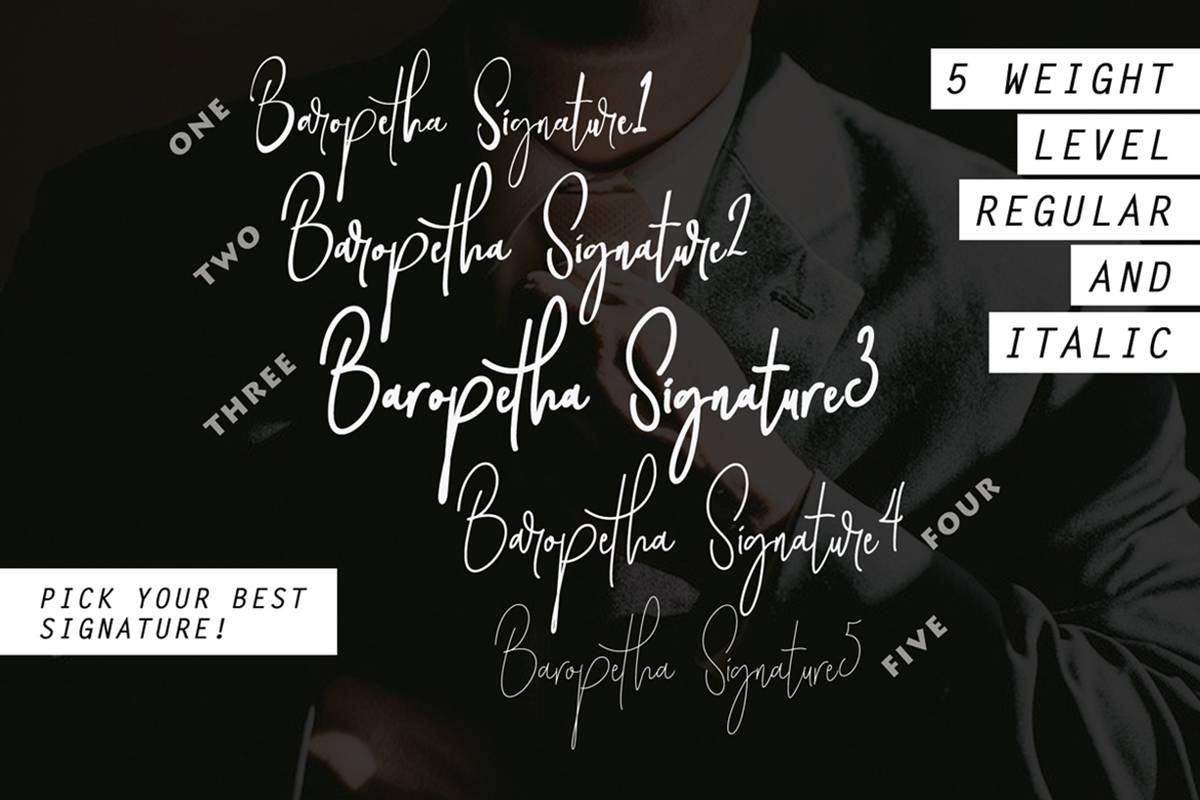 Baropetha Font sample