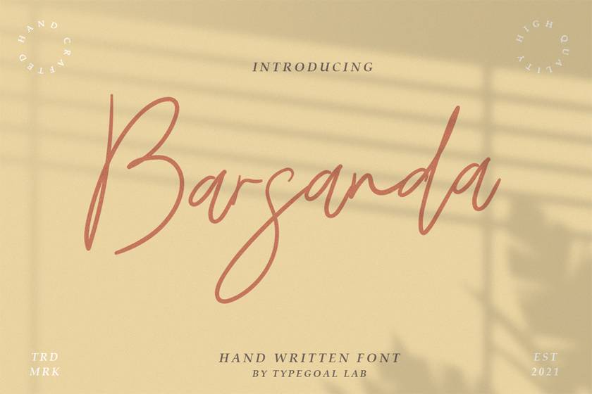 Barsanda Font sample