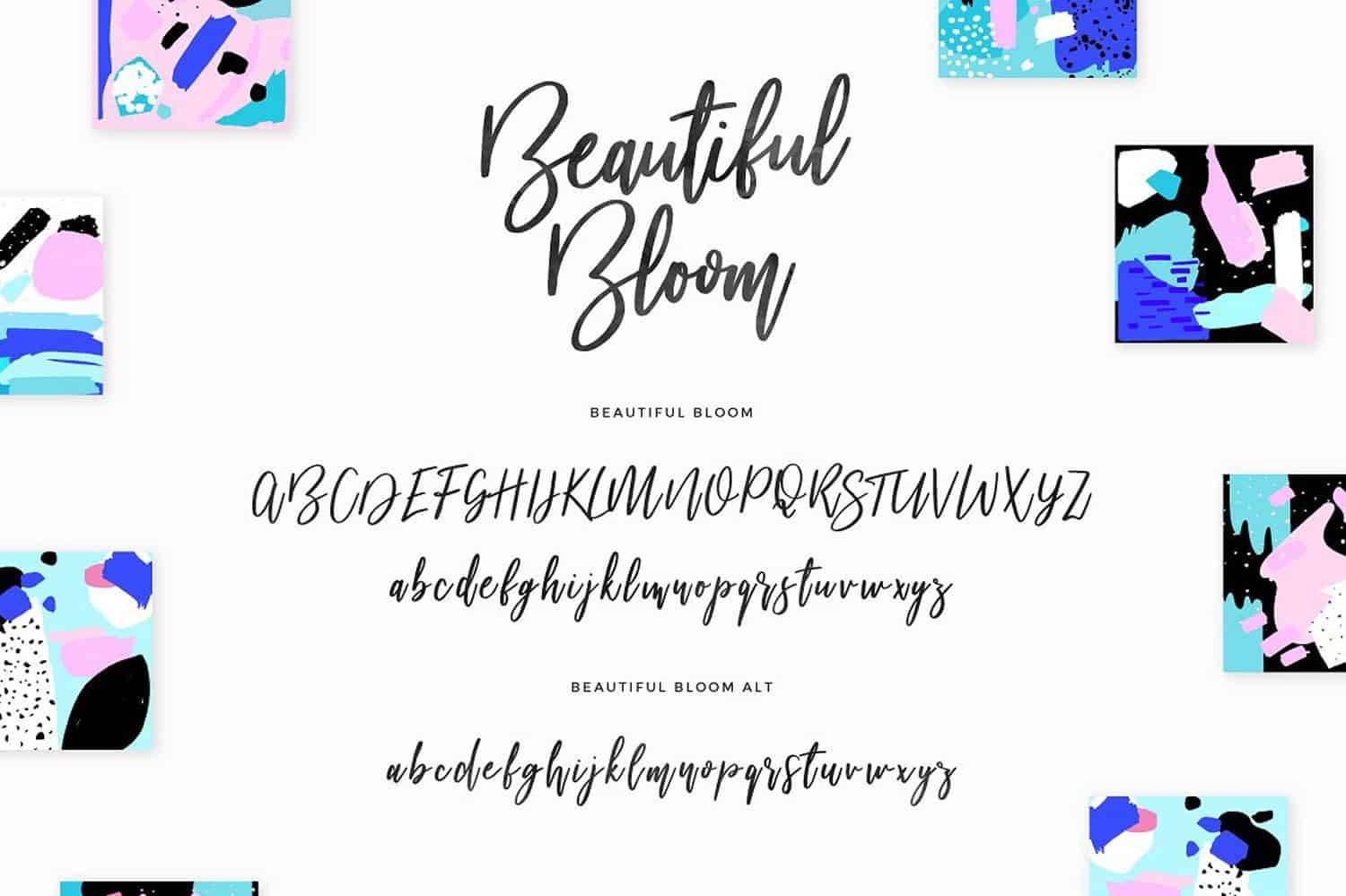 Beautiful Bloom Font sample