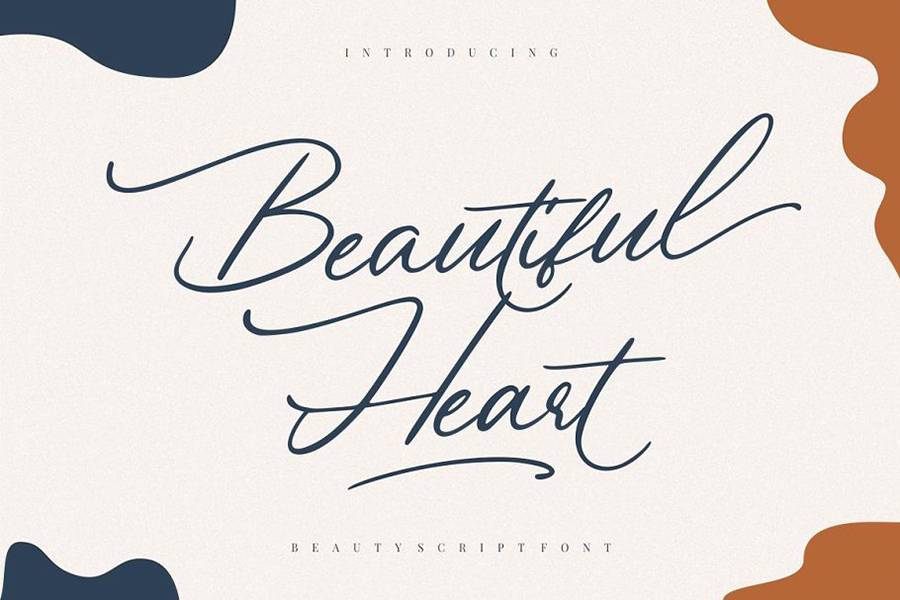 Beautiful Heart Script Font sample