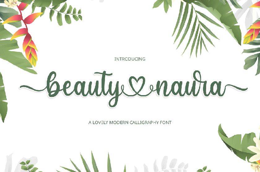 Beauty Naura Font sample