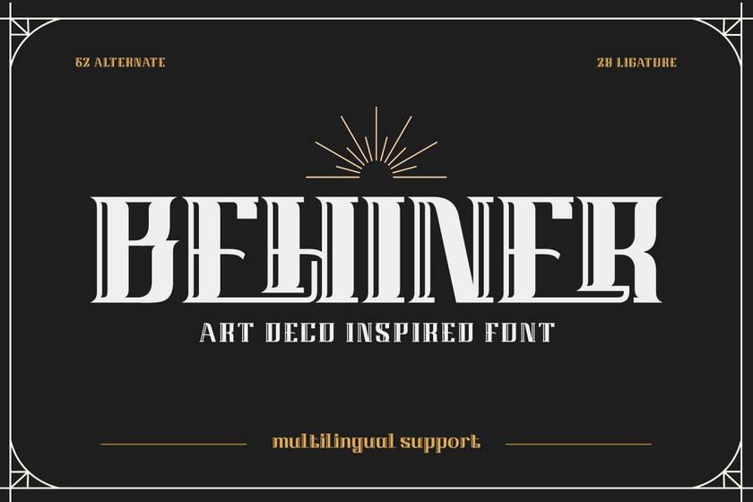 Behiner Font sample