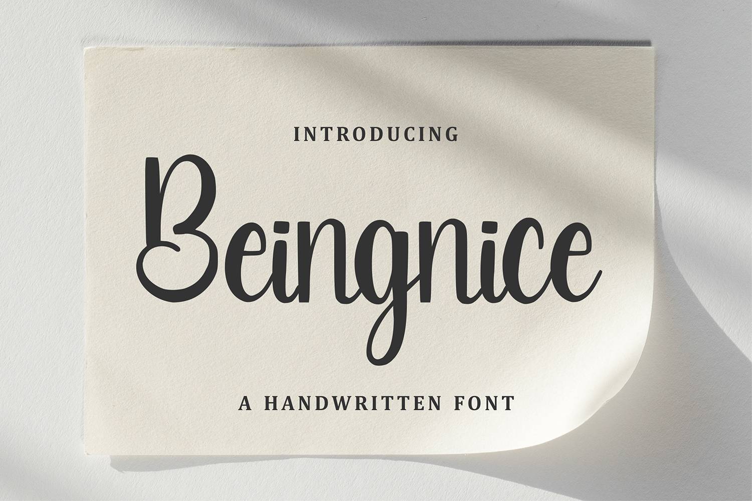 Beingnice Font sample